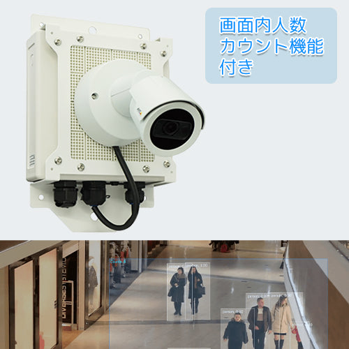 SIM通信ボックス1体型ライブ配信カメラ-画面内人数カウント機能(1年間SIM通信料込)