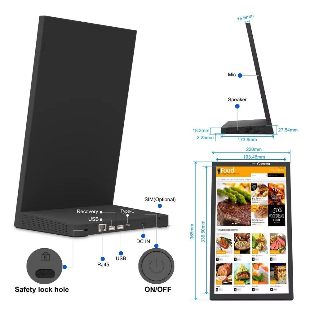 ELC WL1539T L型Androidタブレット IP65防塵防水 Synage